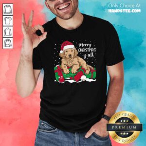 Awesome Merry Christmas Y’all Puppy Dog Shirt - Design by handstee.com