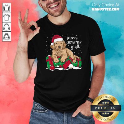 Awesome Merry Christmas Y’all Puppy Dog Shirt - Design by handstee.com