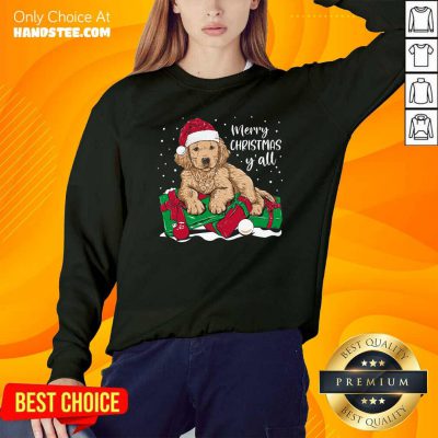 Awesome Merry Christmas Y’all Puppy Dog Sweatshirt - Design by handstee.com
