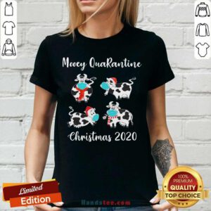 Mooeys Face Mask Mooey Quarantine Christmas 2020 V-neck- Design By Handstee.com