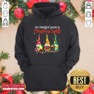 Awesome My Favorite Color Is Christmas Light Gnomes Merry Christmas Hoodie - Design by handstee.com