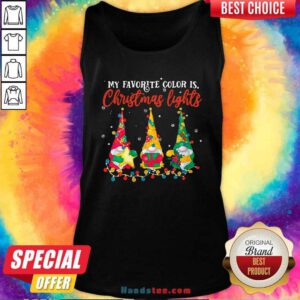Awesome My Favorite Color Is Christmas Light Gnomes Merry Christmas Tank Top - Design by handstee.com