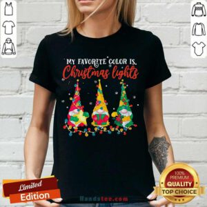 Awesome My Favorite Color Is Christmas Light Gnomes Merry Christmas V-neck - Design by handstee.com