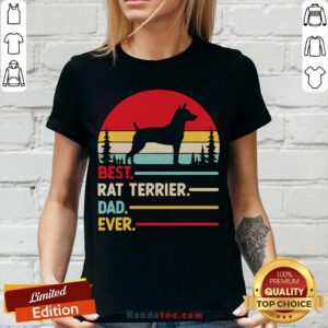 Awesome Rat Terrier Best Dad Ever Dog V-neck - Design by handstee.com