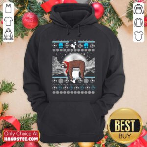 Awesome Sloth Hat Santa Sleep Ugly Christmas Hoodie- Design by handstee.com