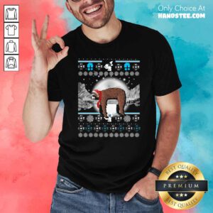 Awesome Sloth Hat Santa Sleep Ugly Christmas Shirt- Design by handstee.com