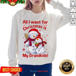 Snowman All I Want For Christmas Is My Grandkids Sweatshirt- Design By Handstee.com