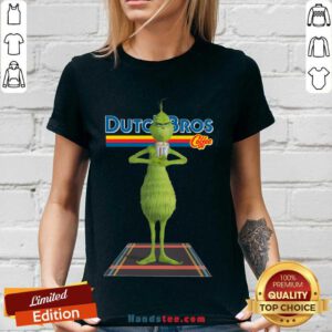 The Grinch Drink Dutch Bros Coffee Christmas V-neck- Design By Handstee.com