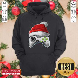 Awesome Video Game Controller Santa Hat Christmas Hoodie - Design by handstee.com