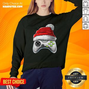 Awesome Video Game Controller Santa Hat Christmas Sweatshirt - Design by handstee.com