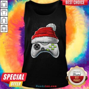 Awesome Video Game Controller Santa Hat Christmas Tank Top - Design by handstee.com