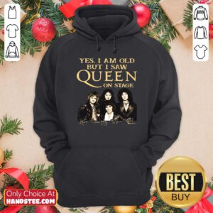 Awesome Yes I Am Old But I Saw Queen On Stage Signatures Hoodie - Design by handstee.com