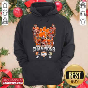 Clemson Tigers 2020 ACC Football Champions Signatures Hoodie - Design by handstee.com