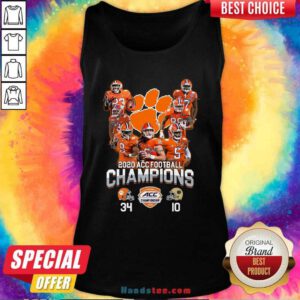Clemson Tigers 2020 ACC Football Champions Signatures Tank Top - Design by handstee.com