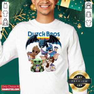 Dutch Bros Coffee Baby Yoda Baby Groot And Toothless Stitch Gizmo Sweatshirt - Design by handstee.com