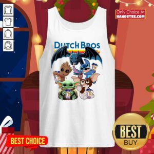 Dutch Bros Coffee Baby Yoda Baby Groot And Toothless Stitch Gizmo Tank Top - Design by handstee.com