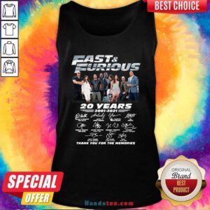 Fast And Furious 20 Years 2001 2021 Signatures Thank You For The Memories Tank Top - Design by handstee.com