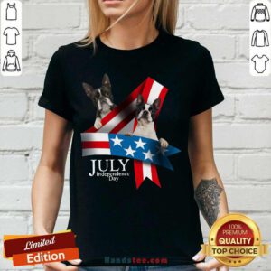 Funny American Flag French Bulldog 4 Of July Independence Day V-neck - Design by handstee.com