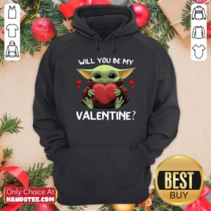 Funny Baby Yoda Hug Heart Will You Be My Valentine Hoodie - Design by handstee.com
