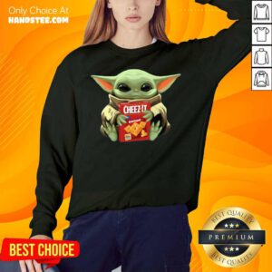 Baby Yoda Hugs Cheez It Box Sweatshirt- Design By Handstee.com