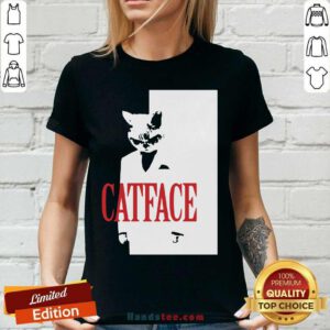 Funny Cat Face V-neck - Design by handstee.com