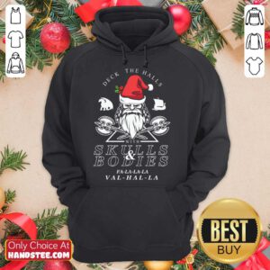 Deck The Halls With Skulls And Bodies Falalala Valhalla Funny Vikings Christmas Gift Hoodie- Design By Handstee.com