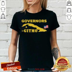 Governors To Gitmo American Flag V-neck- Design By Handstee.com
