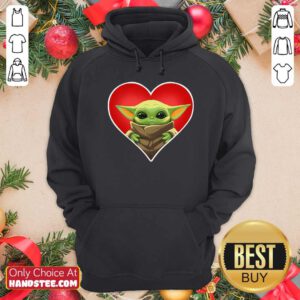 Funny Heart Baby Yoda Hoodie - Design by handstee.com