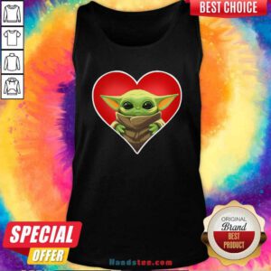 Funny Heart Baby Yoda Tank Top - Design by handstee.com