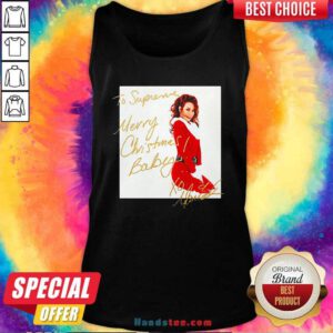 Funny Mariah Carey To Supreme Merry Christmas Baby Tank Top - Design by handstee.com