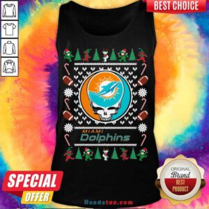 Miami Dolphins Grateful Dead Ugly Christmas Tank-Top- Design By Handstee.com