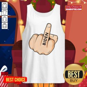 Funny Middle Finger Fuck Biden Tank Top - Design by handstee.com