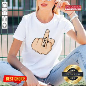 Funny Middle Finger Fuck Biden V-neck - Design by handstee.com
