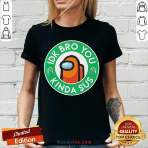 Orange Among Us Idk Bro You Kinda Sus V-neck- Design By Handstee.com