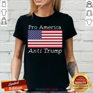 Pro America Anti Trump American Flag V-neck- Design By Handstee.com