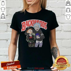 Funny Rick And Morty Backwoods V-neck - Design by handstee.com