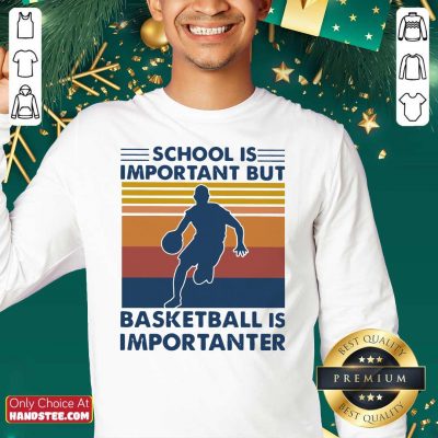 Funny School Is Important But Basketball Is Importanter Vintage Sweatshirt - Design by handstee.com