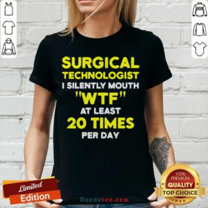 Funny Surgical Technologist Mouth Scrub Tech V-neck - Design by handstee.com