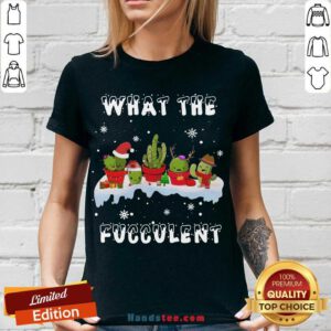 What The Fucculent Merry Christmas V-neck- Design By Handstee.com
