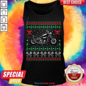 American Motorcycle Cool Biker Ugly Christmas Sweater Gift Tank-Top- Design By Handstee.com