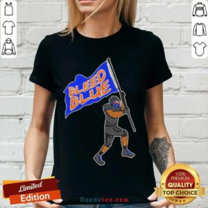 Bs Bleed Blue V-neck- Design By Handstee.com