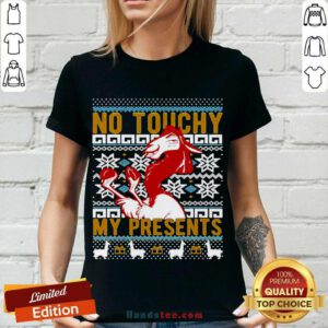 Emperor’s New Groove Kuzco No Touchy Ugly Christmas V-neck- Design By Handstee.com