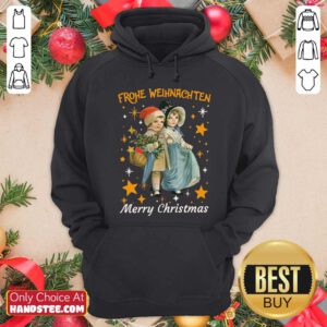Frohe Weihnachten Merry Christmas Hoodie- Design By Handstee.com