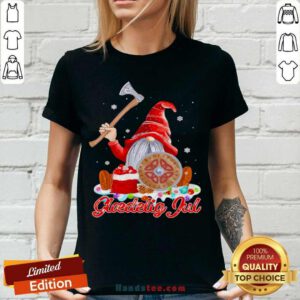 Gnome Viking Glaedelig Jul Christmas V-neck- Design By Handstee.com