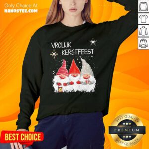 Gnomies Vrolijk Kerstfeest Christmas Sweatshirt- Design By Handstee.comGood Gnomies Vrolijk Kerstfeest Christmas Sweatshirt