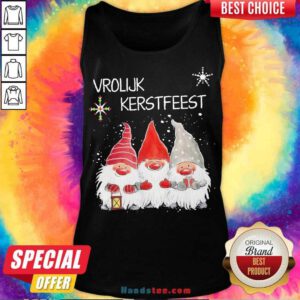 Gnomies Vrolijk Kerstfeest Christmas Tank-Top- Design By Handstee.comGood Gnomies Vrolijk Kerstfeest Christmas Tank-Top