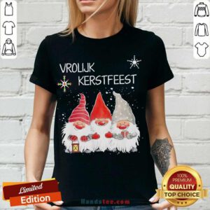 Gnomies Vrolijk Kerstfeest Christmas V-neck- Design By Handstee.com