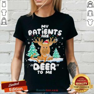 Reindeer My Patients Are Beer To Me Christmas V-neck- Design By Handstee.com
