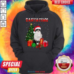 Santatime Cat Merry Christmas Tree Gift Hoodie- Design By Handstee.com