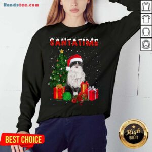 Santatime Cat Merry Christmas Tree Gift Sweatshirt- Design By Handstee.com